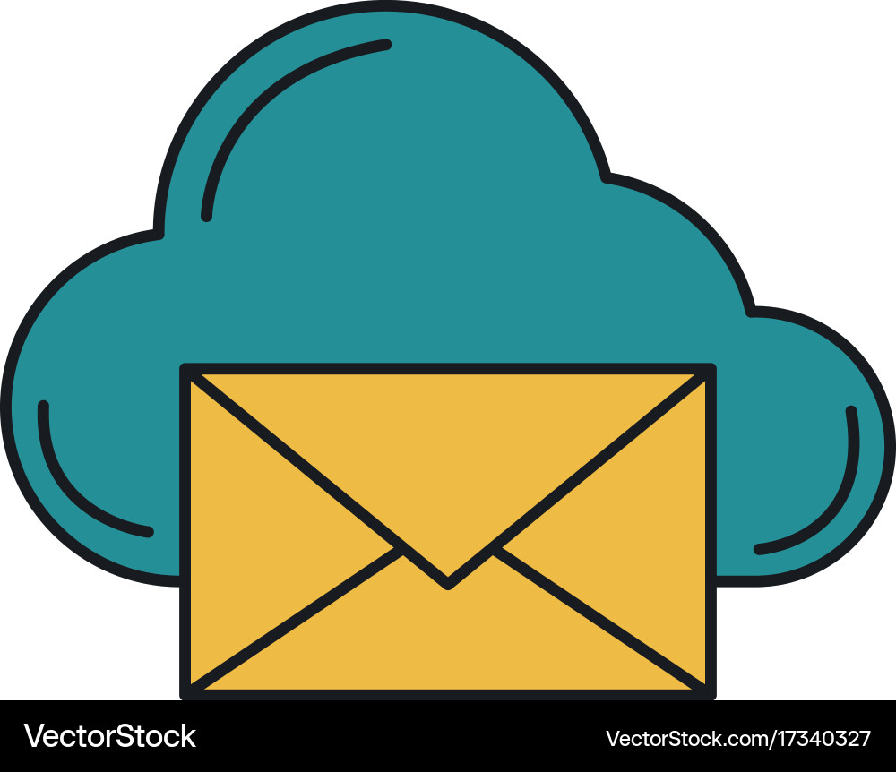 Mail envelope with cloud computing vector image