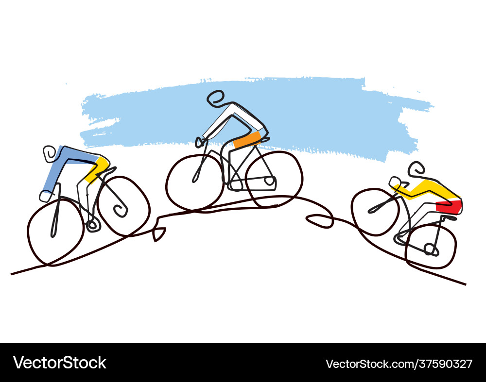 Mountainbike Radfahrer Linie Kunst stilisiert Cartoon Mountainbike Radfahrer Linie Kunst stilisiert Cartoon vektorbild