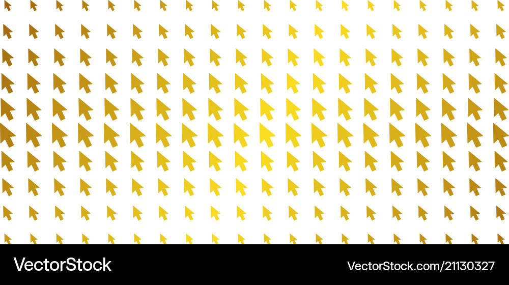 Mouse cursor gold halftone grid Mouse cursor gold halftone grid vector image