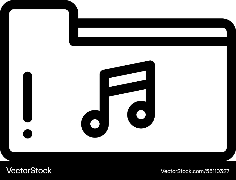 Music folder icon thin linear style design Music folder icon thin linear style design vector image
