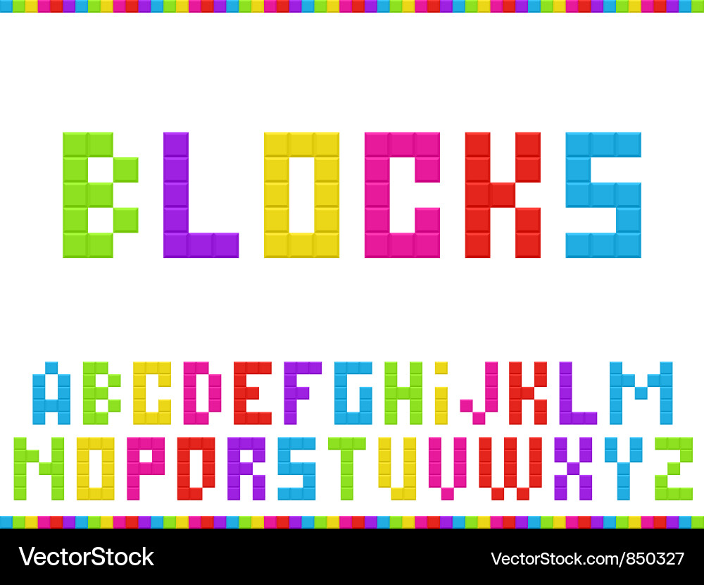 Pixelated Block Alphabet vector image
