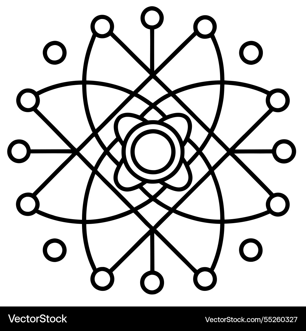 Quantum computing icon design for digital Vector Image