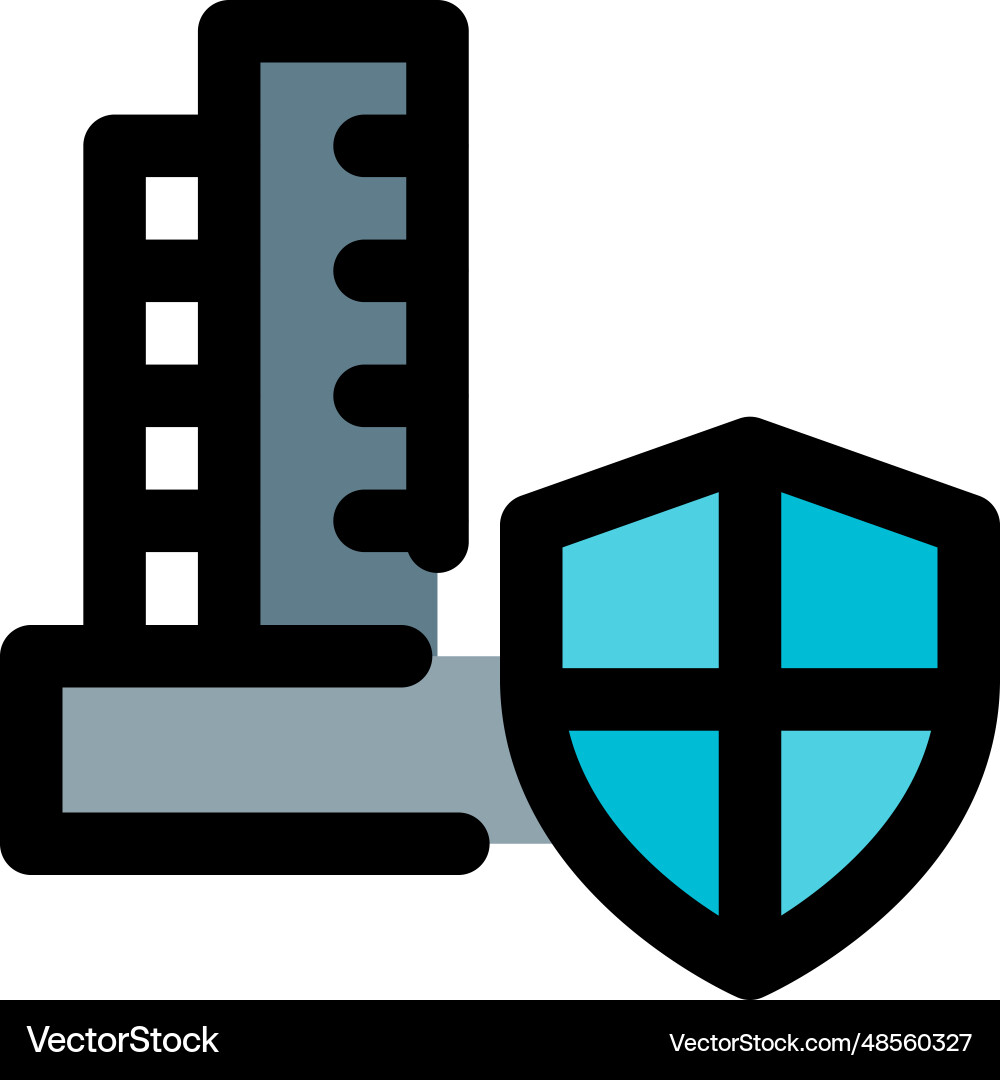 Security measures enabled around the building vector image