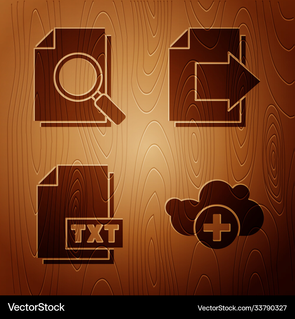Set add cloud document with search txt file Set add cloud document with search txt file vector image
