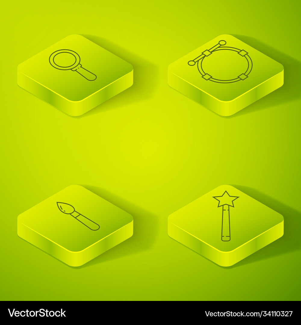 Set isometric circle with bezier curve paint Set isometric circle with bezier curve paint vector image