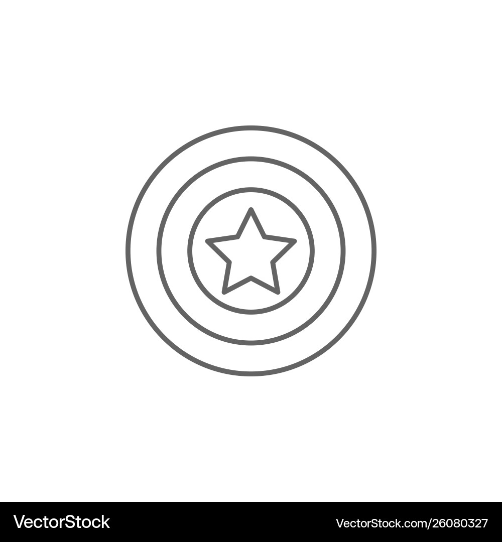 Shield usa outline icon elements independence Shield usa outline icon elements independence vector image