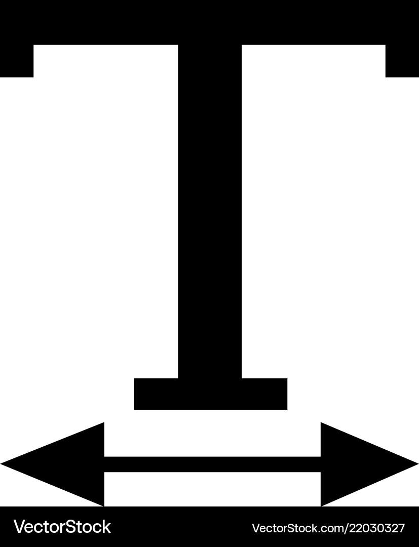 Text width edit icon design vector image