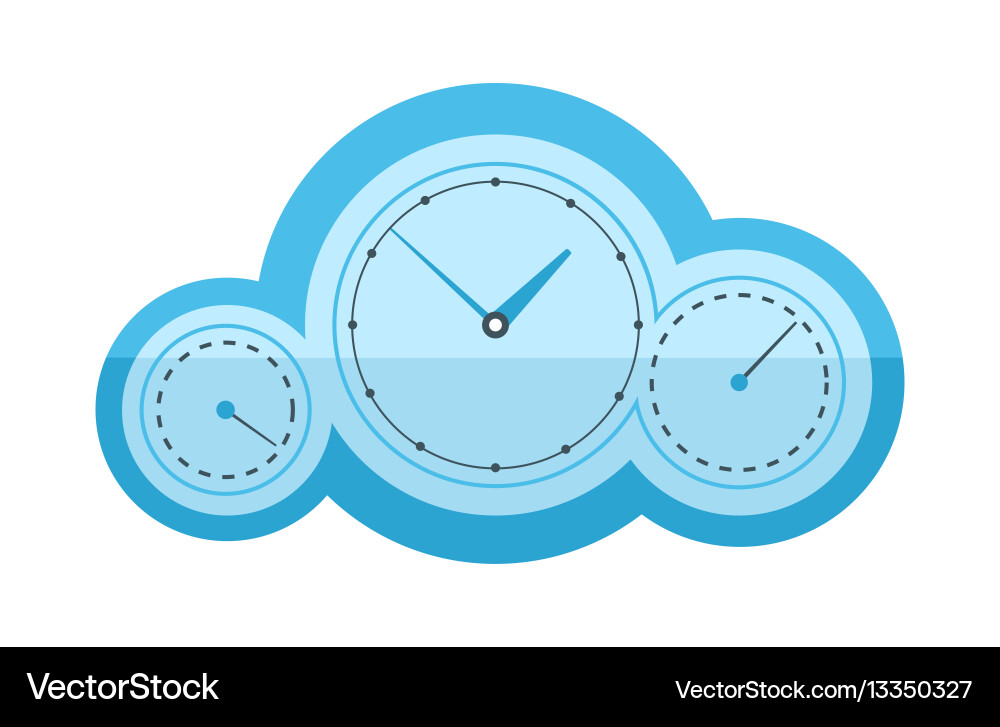 Wall clock circle sign with chronometer pointer vector image