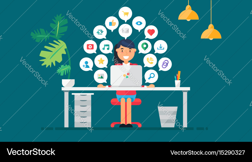 Web virtual socail networks Vector Image