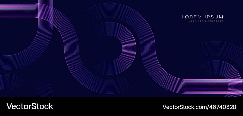 Abstract glowing circle lines on dark background vector image