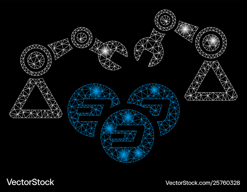 Bright mesh 2d dash mining robotics with flash Bright mesh 2d dash mining robotics with flash vector image
