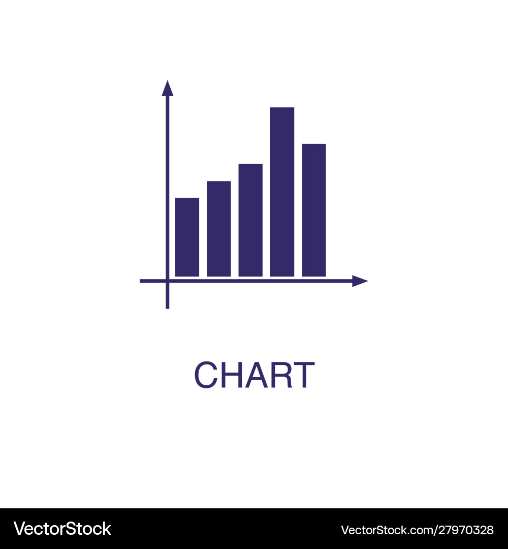 Chart element in flat simple style on white vector image