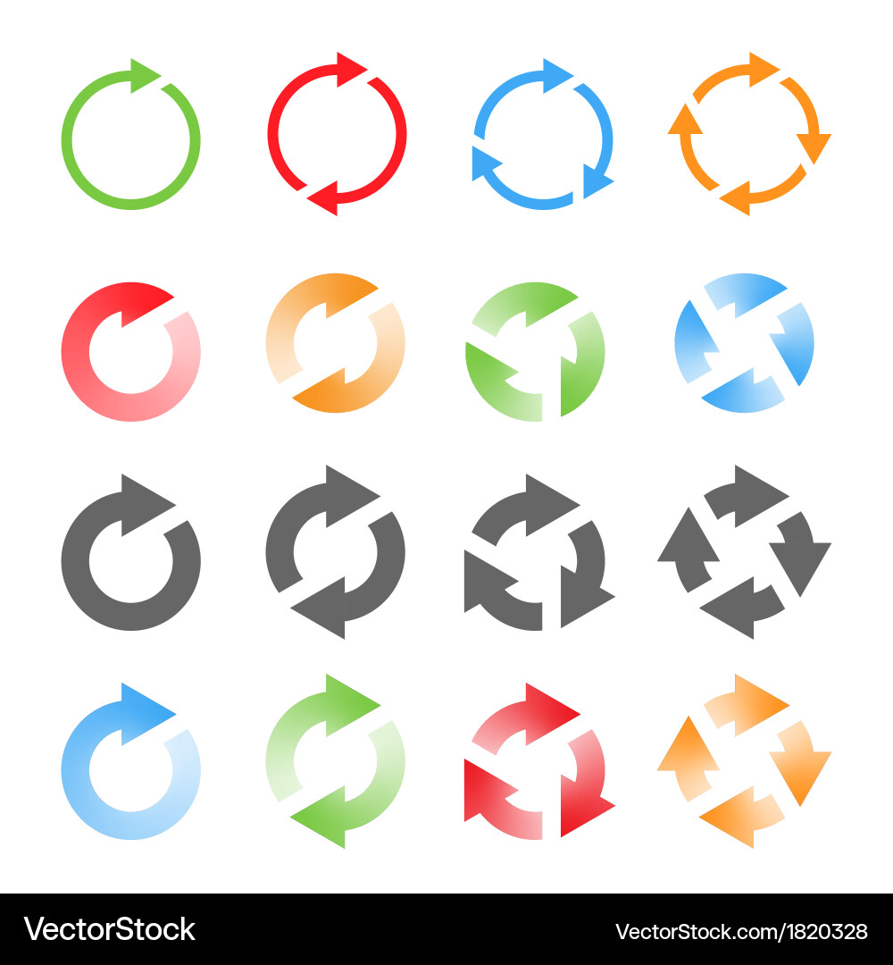 Circular Arrows & Refresh Set vector image