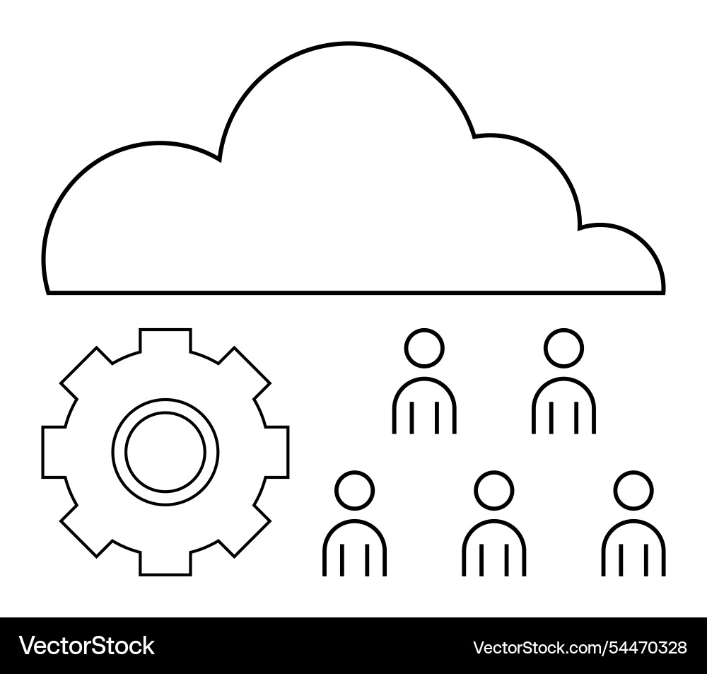 Cloud computing with human resources teamwork Cloud computing with human resources teamwork vector image