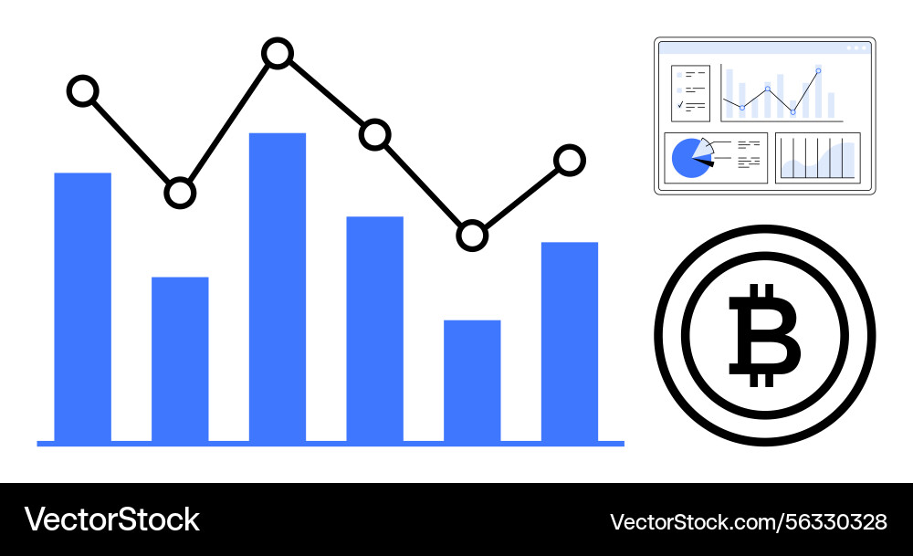 Cryptocurrency Data Analysis Vector Image