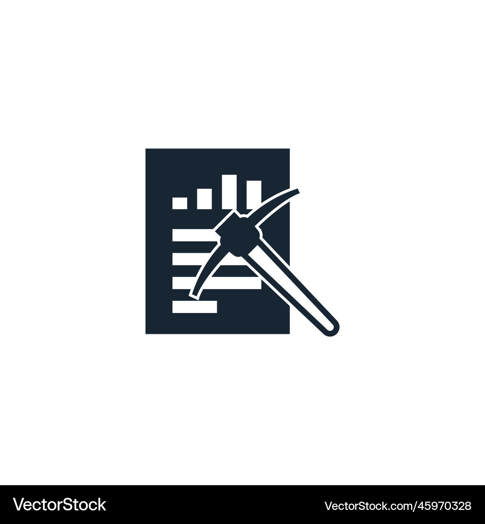 Data mining creative icon from artificial vector image