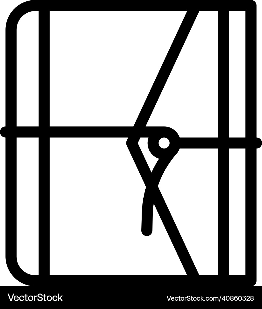 Diary with string line icon Diary with string line icon Vector Image