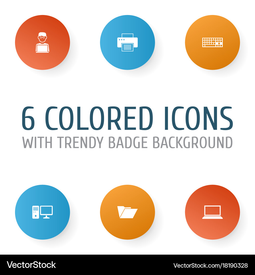 Digital icons set collection of keypad personal vector image