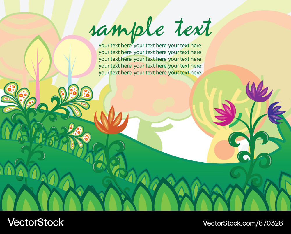 Easter background with trees Vector Image
