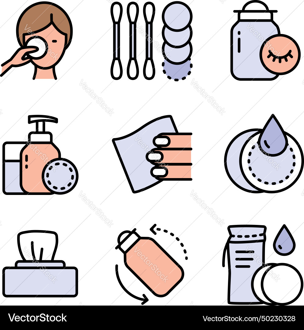 Facial make up removal concept simple style Facial make up removal concept simple style vector image