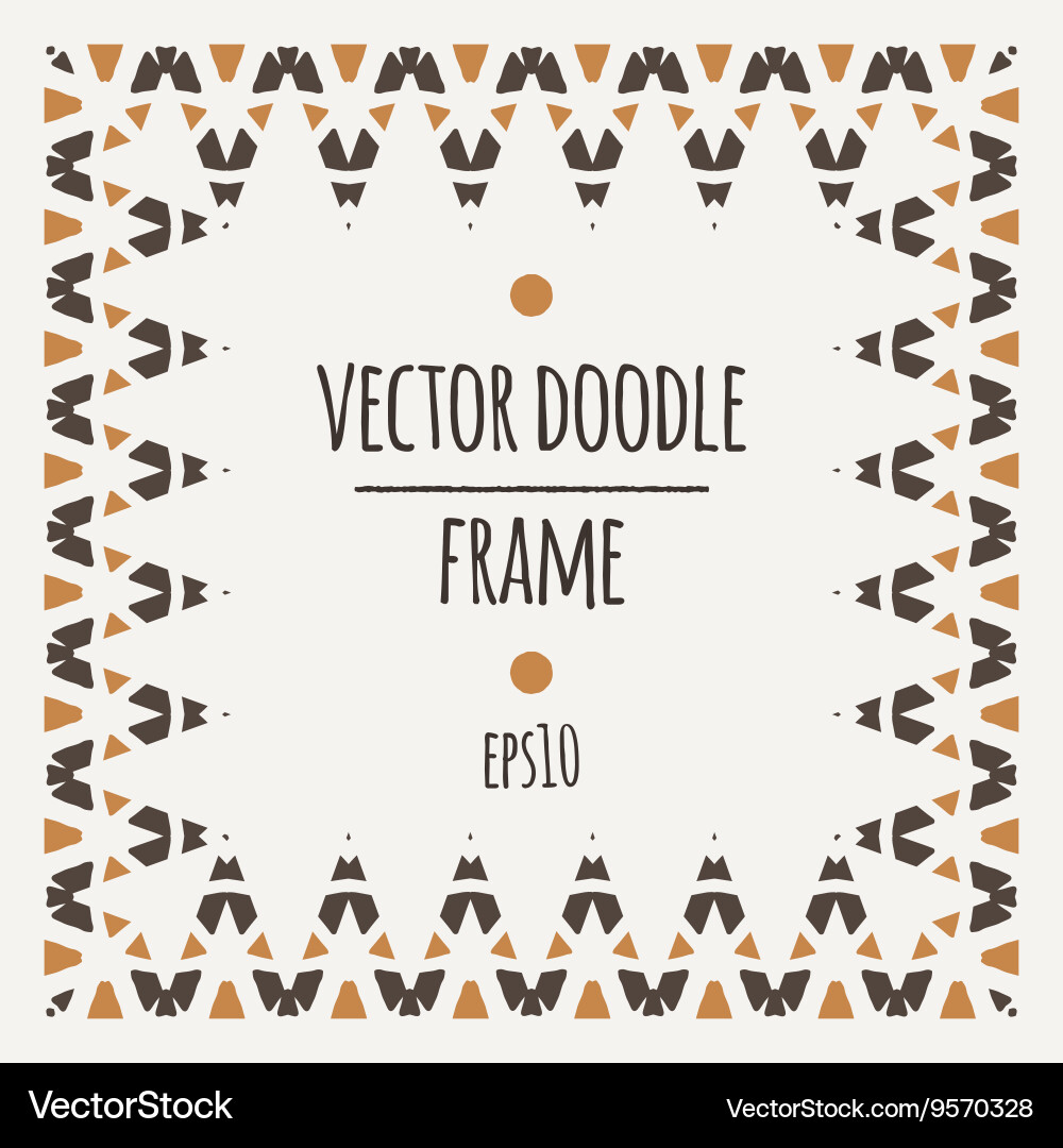 Frame of triangles and segments manually vector image