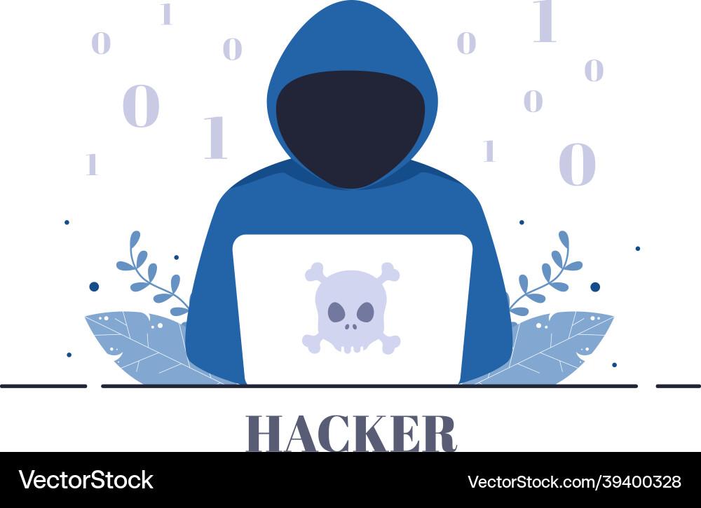 Hacker using computer server to activity hacked Hacker using computer server to activity hacked vector image