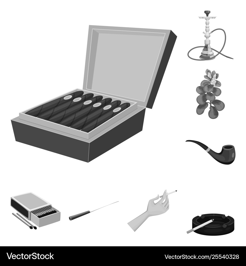 Isolated object health and nicotine symbol set Vector Image
