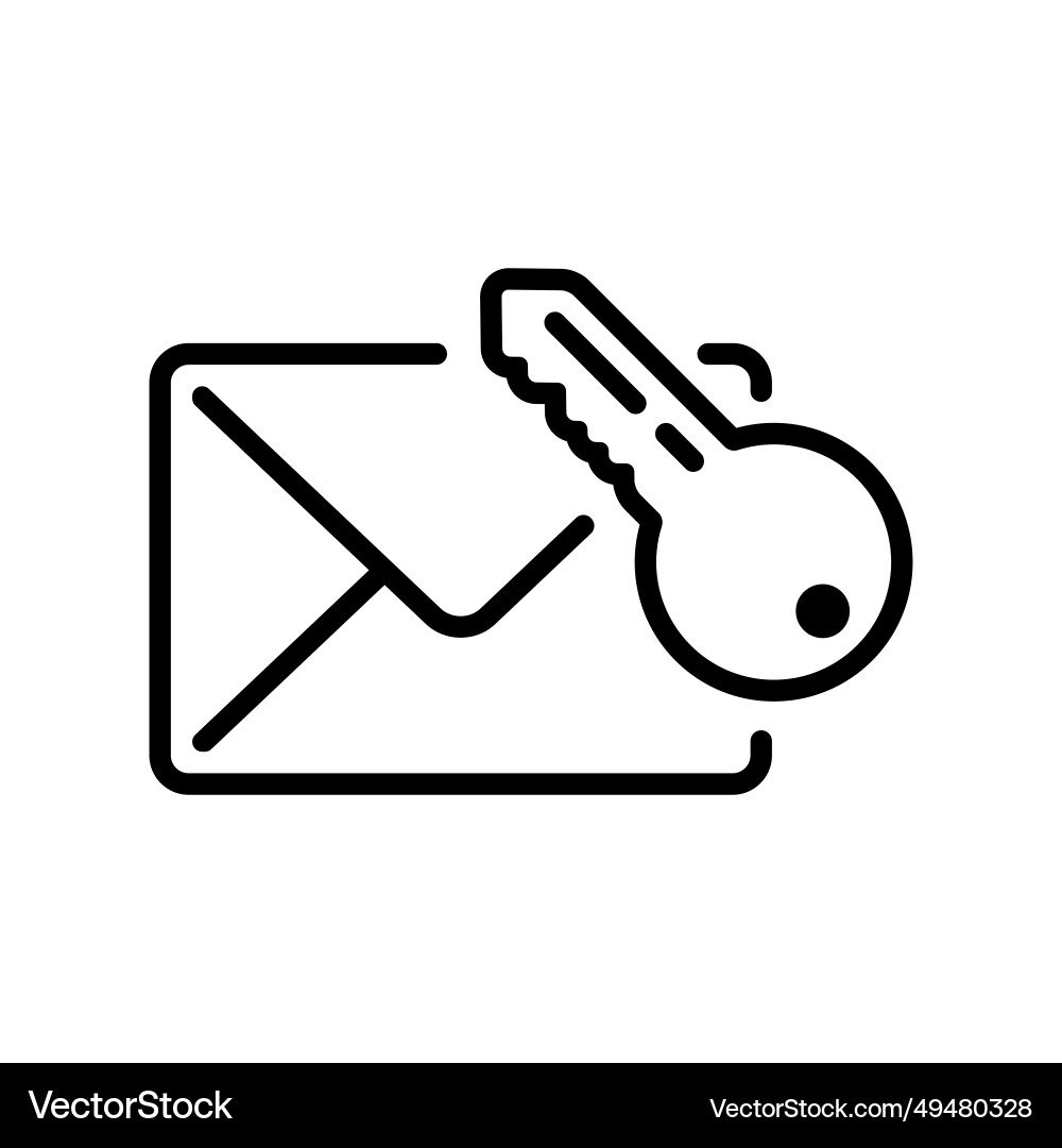 Line style icon design of email with encryption Line style icon design of email with encryption vector image