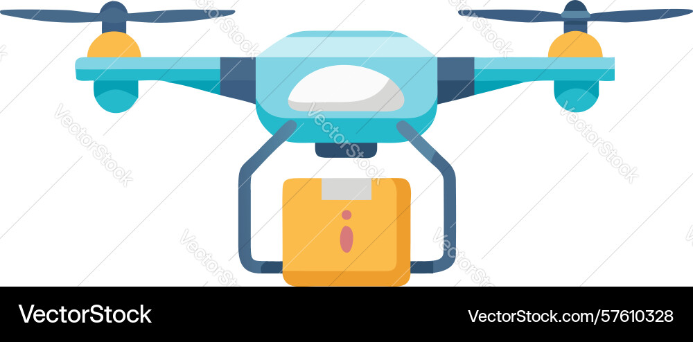 Modern delivery drone with drop box automated Vector Image