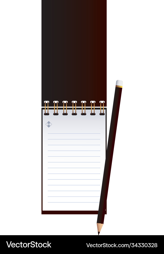 Notebook open with pencil in image corporation vector image