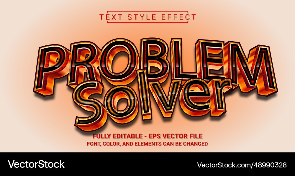 Problem solver text style effect editable graphic Problem solver text style effect editable graphic vector image