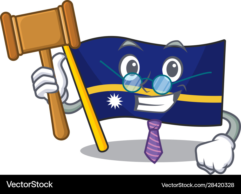 Professional judge flag nauru scroll presented vector image