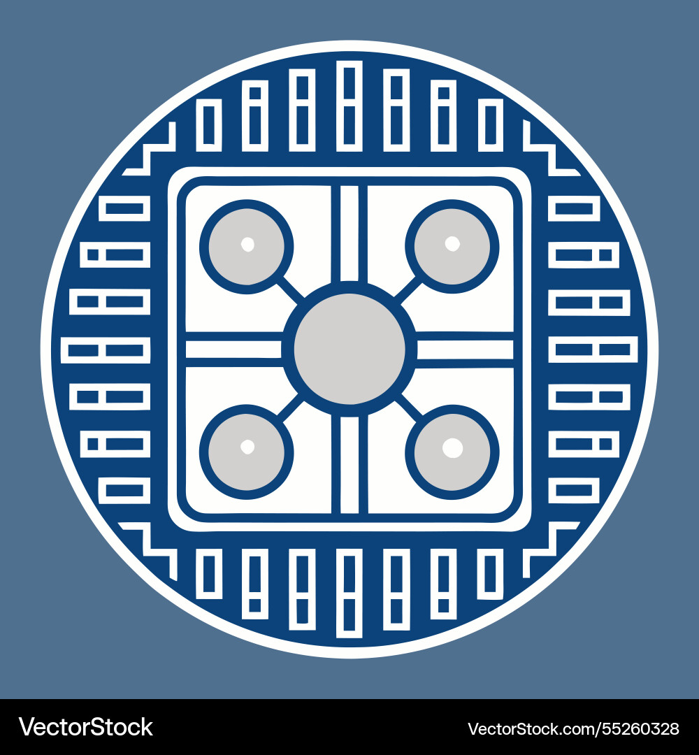 Quantum computing icon design for digital Vector Image