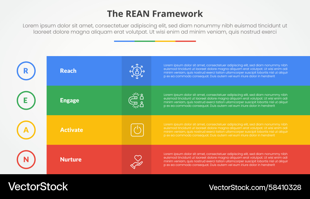 REAN Framework Slide Template Vector Image