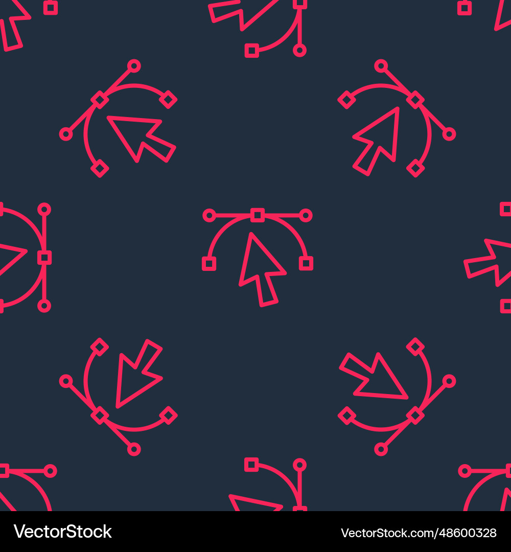 Red line bezier curve icon isolated seamless Red line bezier curve icon isolated seamless vector image