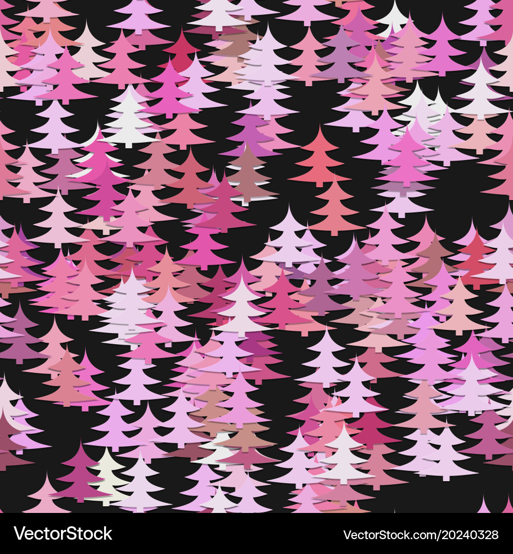 Seamless abstract random pine tree pattern vector image