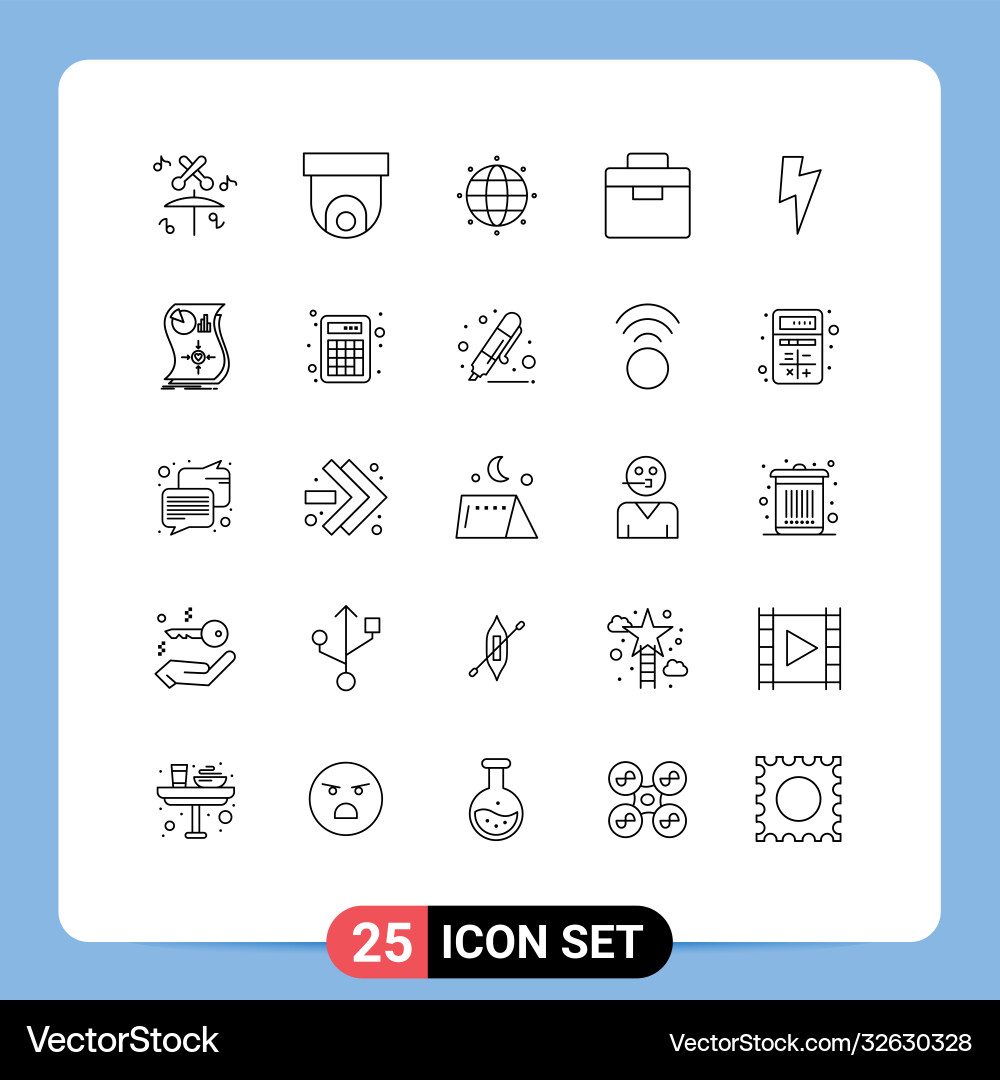Set 25 lines on grid for estimation basic Vector Image