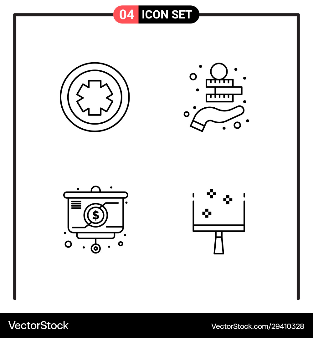 Set 4 line style icons for web and mobile vector image
