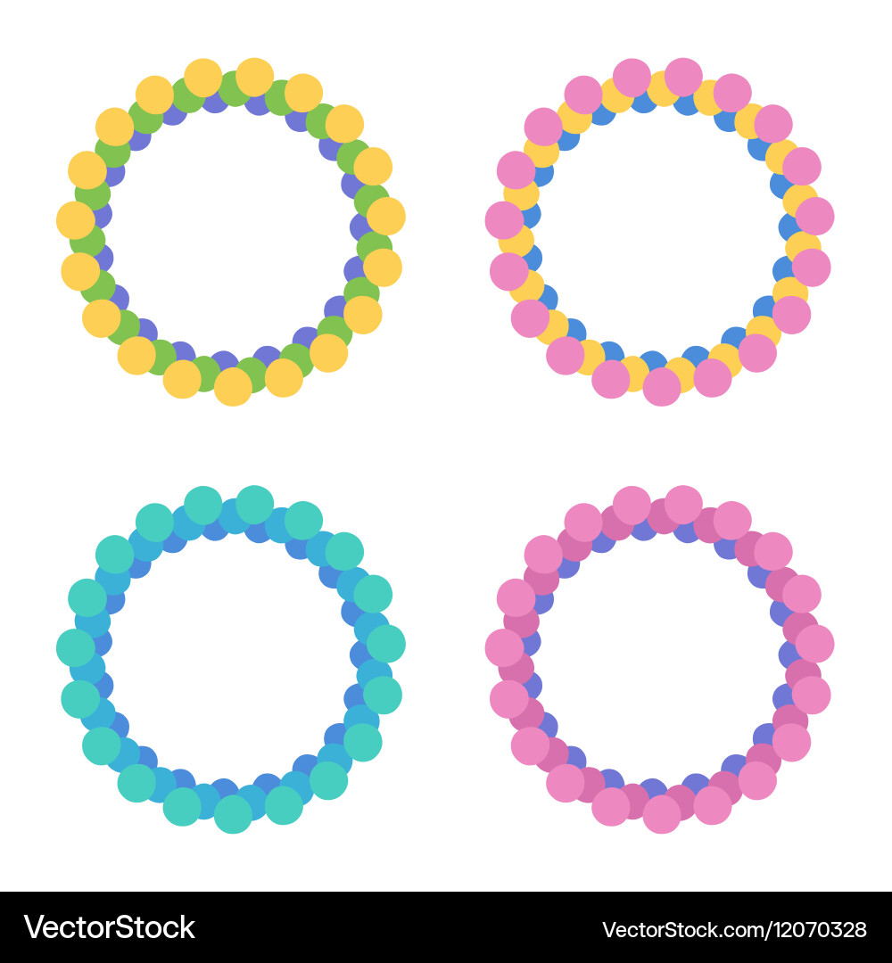 Set of colorful round circle frames Vector Image