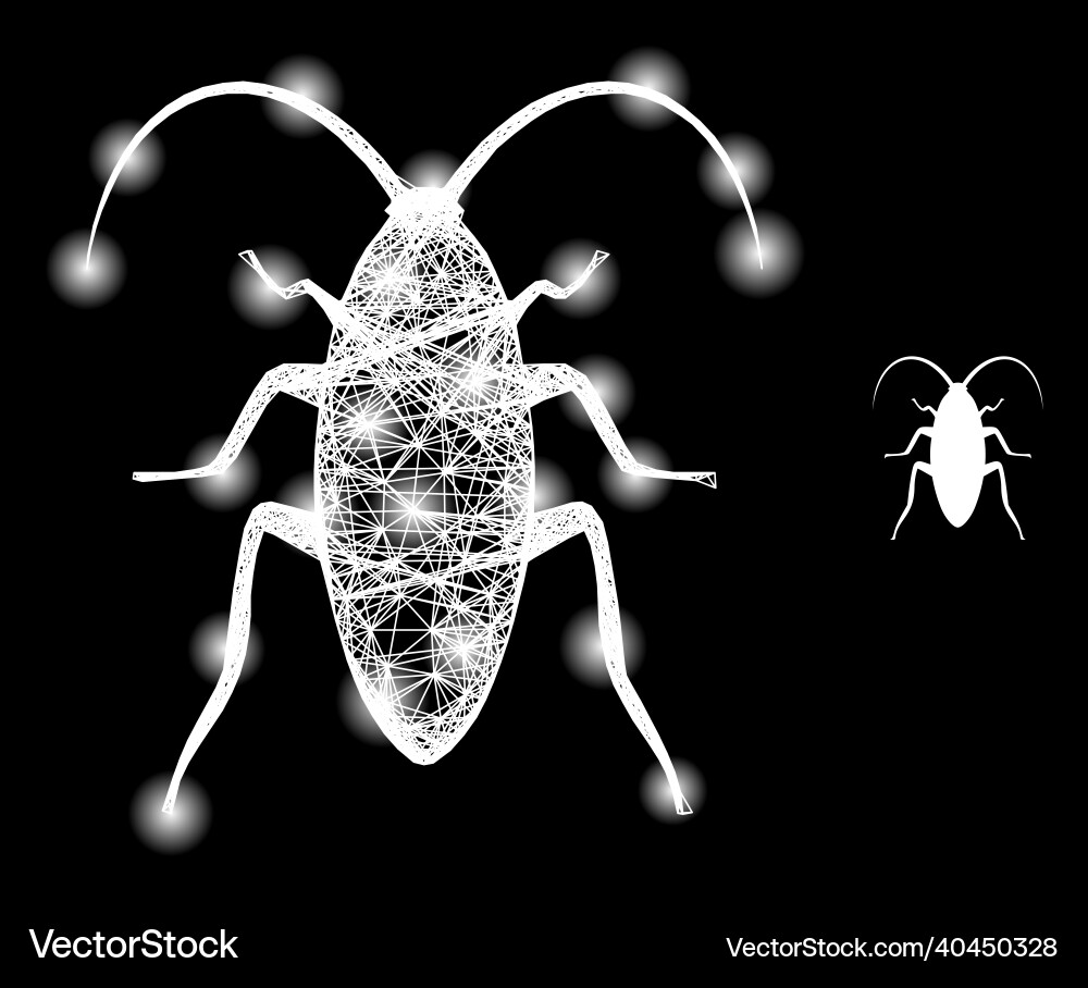 Shining net mesh cockroach with glare spots Shining net mesh cockroach with glare spots Vector Image