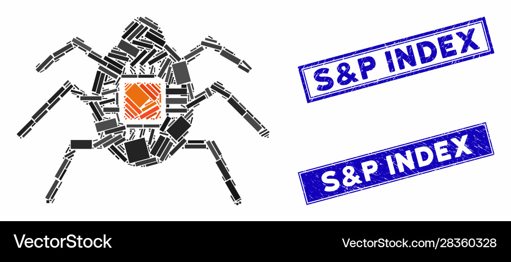 Spy bug mosaic and distress rectangle sp index Spy bug mosaic and distress rectangle sp index vector image