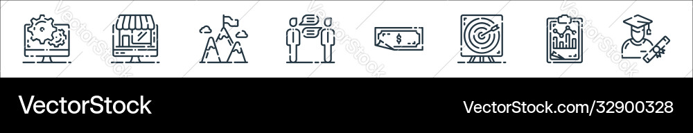 Startup line icons linear set quality Vector Image