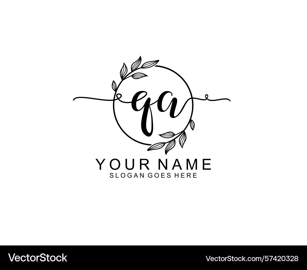 Stylish qa monogram logo designs with modern line Vector Image