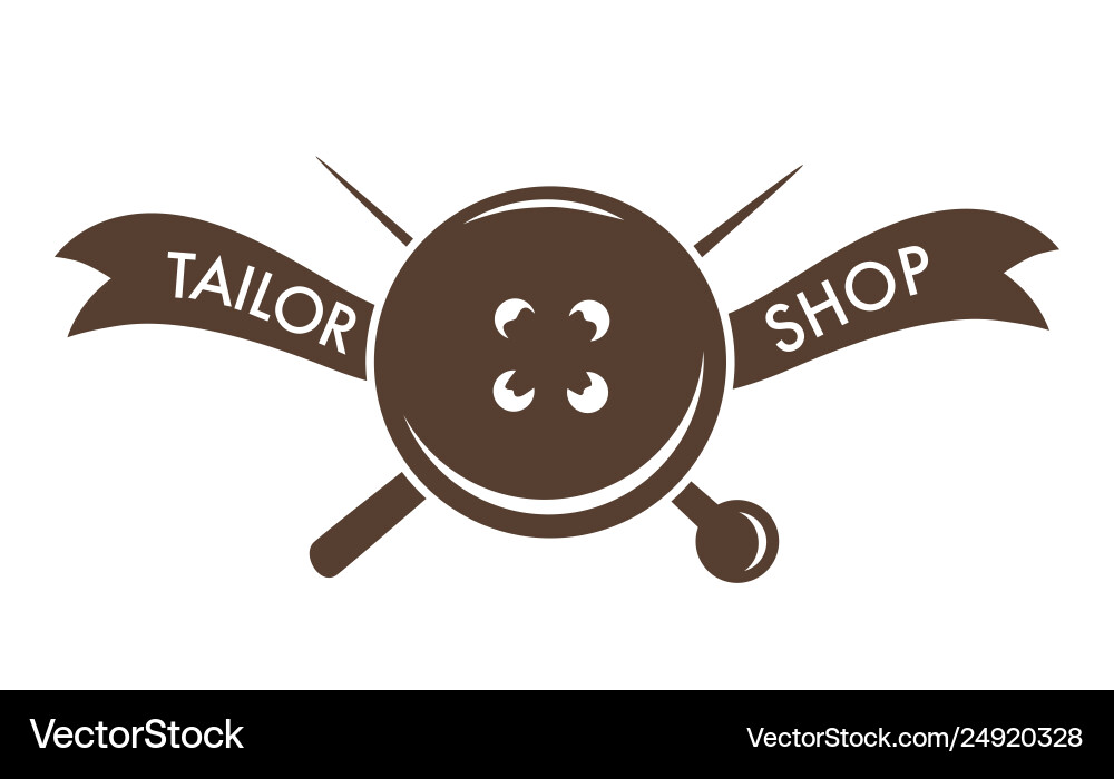 Tailor shop pin needle and button isolated icon Tailor shop pin needle and button isolated icon vector image