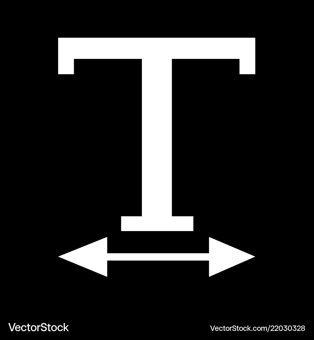 Text width edit icon design vector image