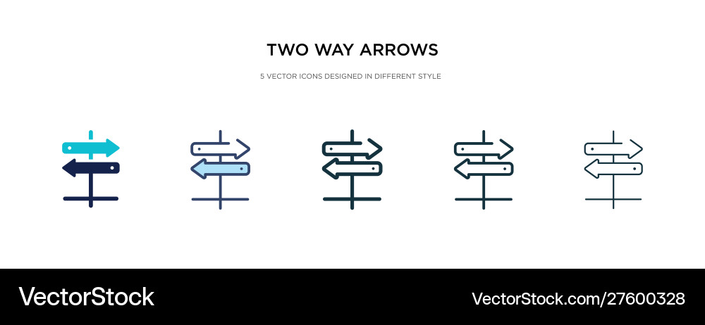 Two Way Arrows - Style Set vector image