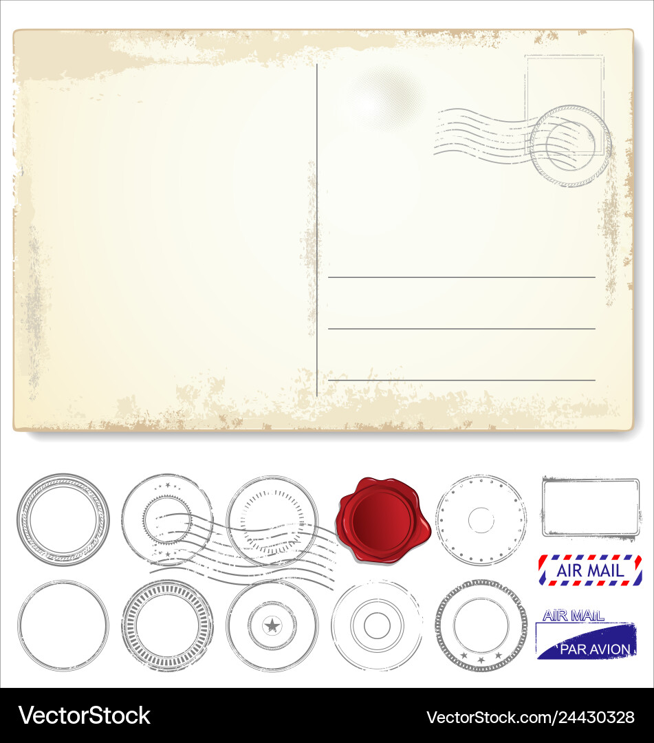Vintage Postcard Vector Image