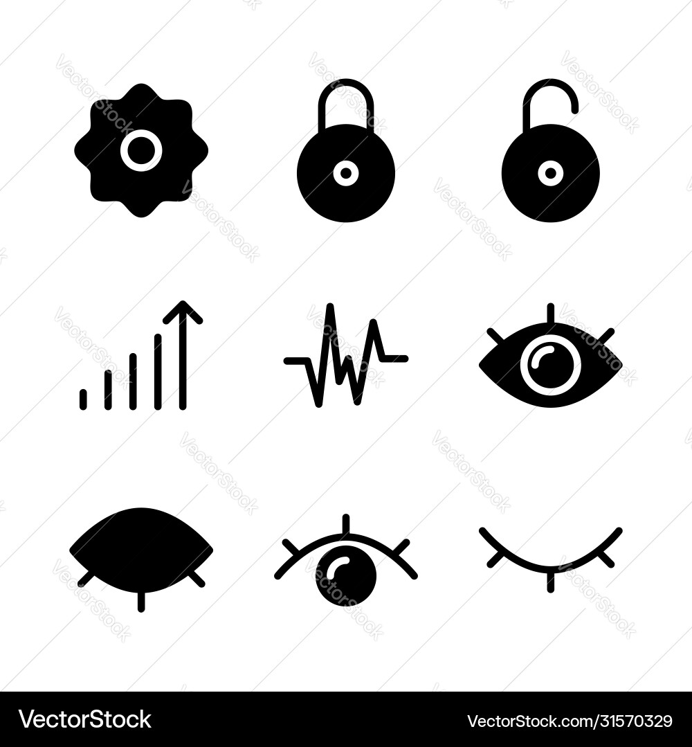 Basic user interface icon set glyph include Vector Image
