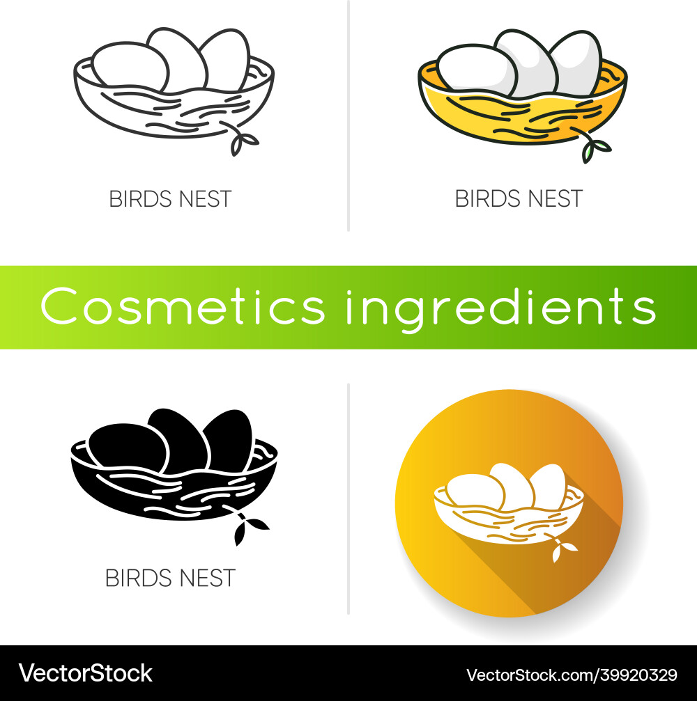 Birds nest icon chick breeding skincare product Birds nest icon chick breeding skincare product vector image