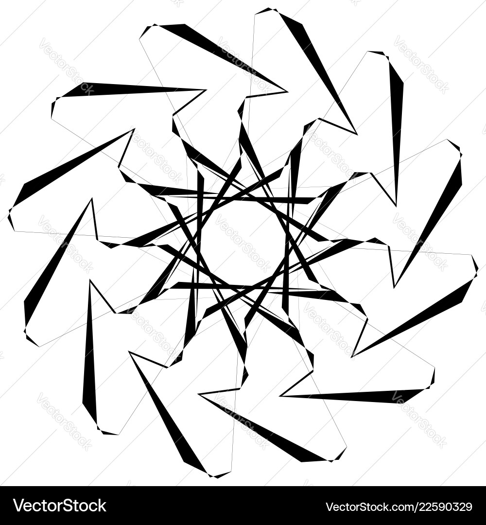 Circular geometric element rotating shapes forms Circular geometric element rotating shapes forms vector image